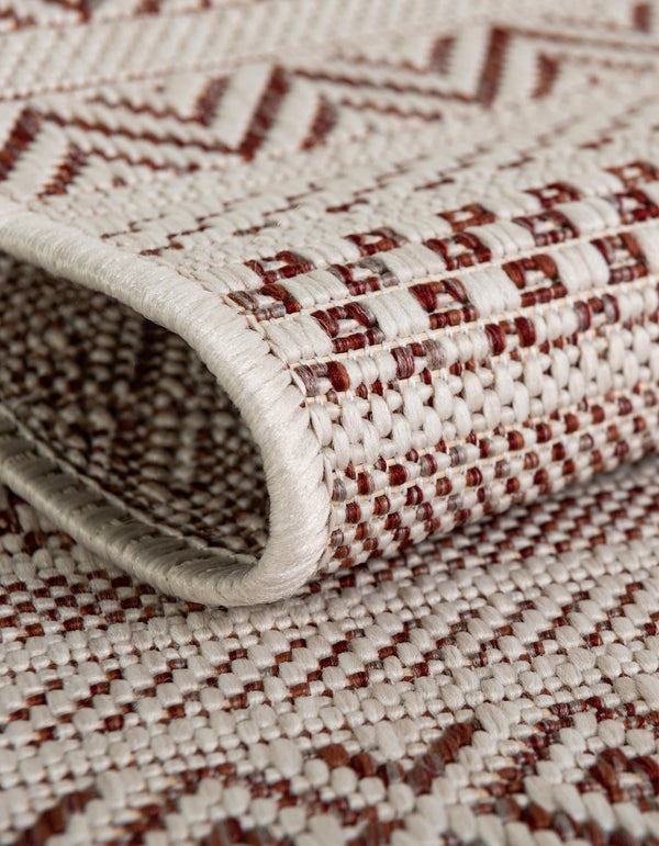 Patio Stripe Harmony Collection Area Rug -  Boardwalk (Red) Octagon Red  lifestyle 5