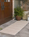Patio Stripe Harmony Collection Area Rug -  Boardwalk (Red) Runner Red  lifestyle 2