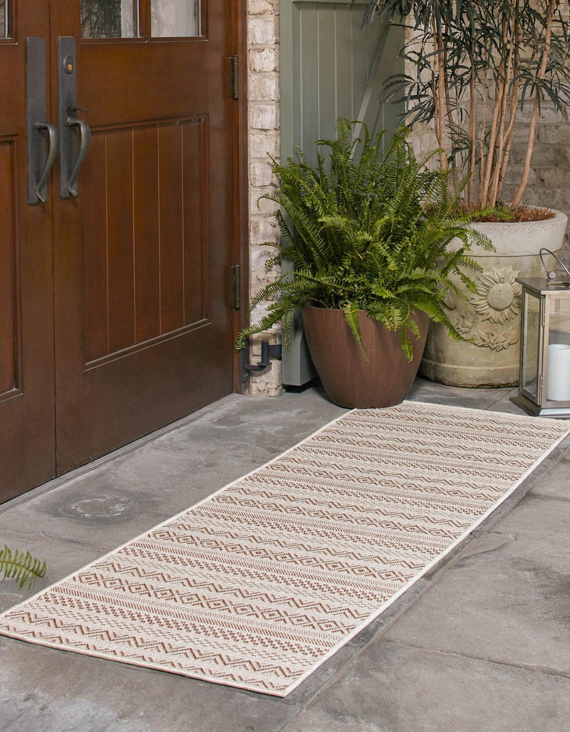 Patio Stripe Harmony Collection Area Rug -  Boardwalk (Red) Runner Red  lifestyle 2