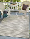 Patio Stripe Harmony Collection Area Rug -  Boardwalk (Green) Rectangle Green  lifestyle 0