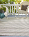 Patio Stripe Harmony Collection Area Rug -  Boardwalk (Green) Rectangle Green  lifestyle 2