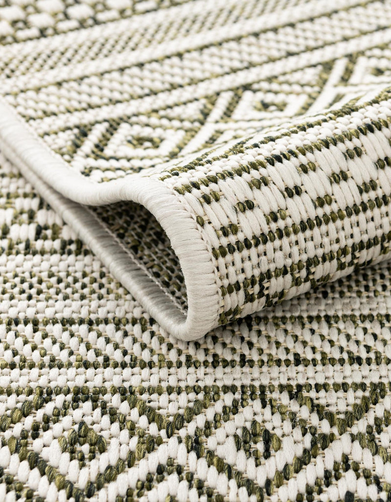 Patio Stripe Harmony Collection Area Rug -  Boardwalk (Green) Oval Green  lifestyle 5