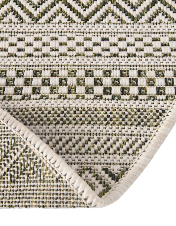 Patio Stripe Harmony Collection Area Rug -  Boardwalk (Green) Oval Green  lifestyle 11