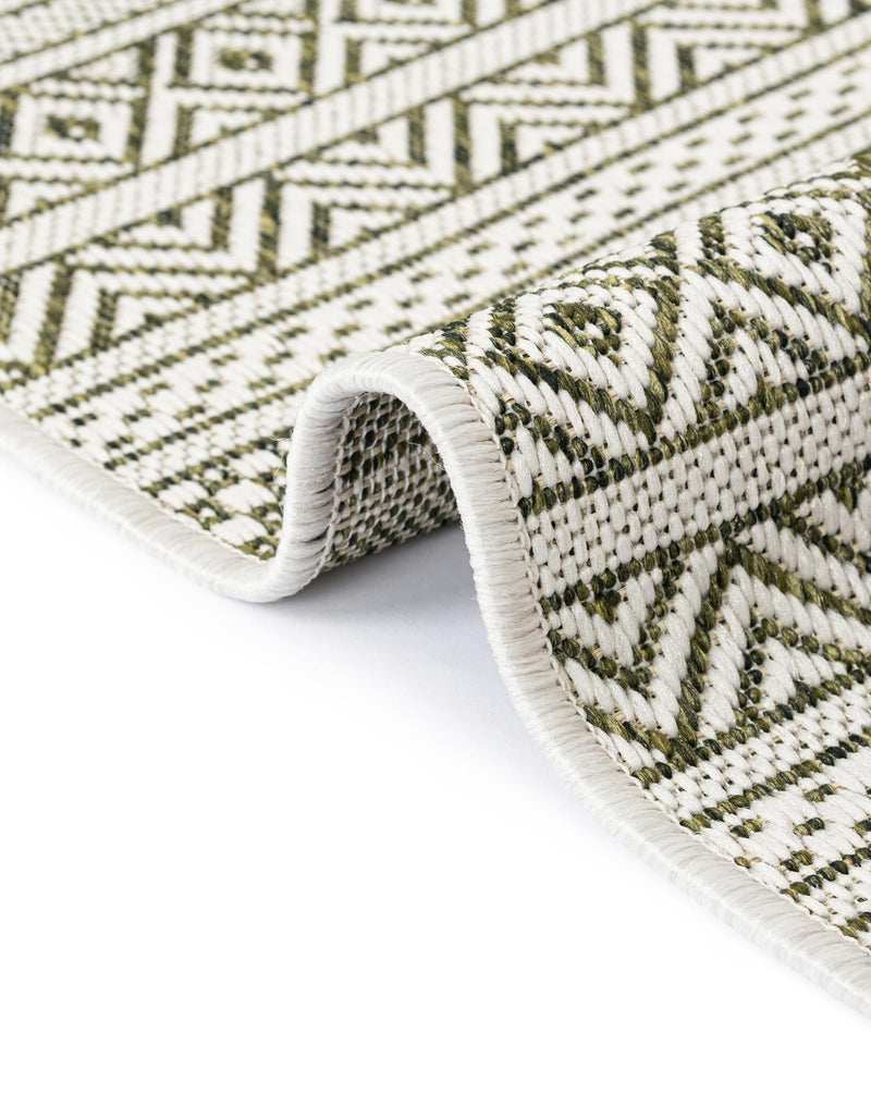 Patio Stripe Harmony Collection Area Rug -  Boardwalk (Green) Oval Green  lifestyle 13