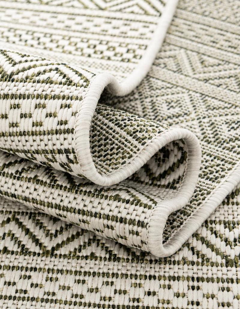 Patio Stripe Harmony Collection Area Rug -  Boardwalk (Green) Oval Green  lifestyle 16