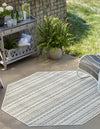 Patio Stripe Harmony Collection Area Rug -  Boardwalk (Green) Octagon Green  lifestyle 0