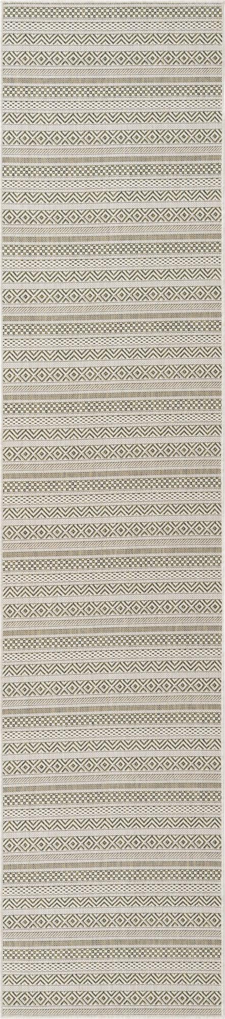 Patio Stripe Harmony Collection Area Rug -  Boardwalk (Green) Runner Green Main