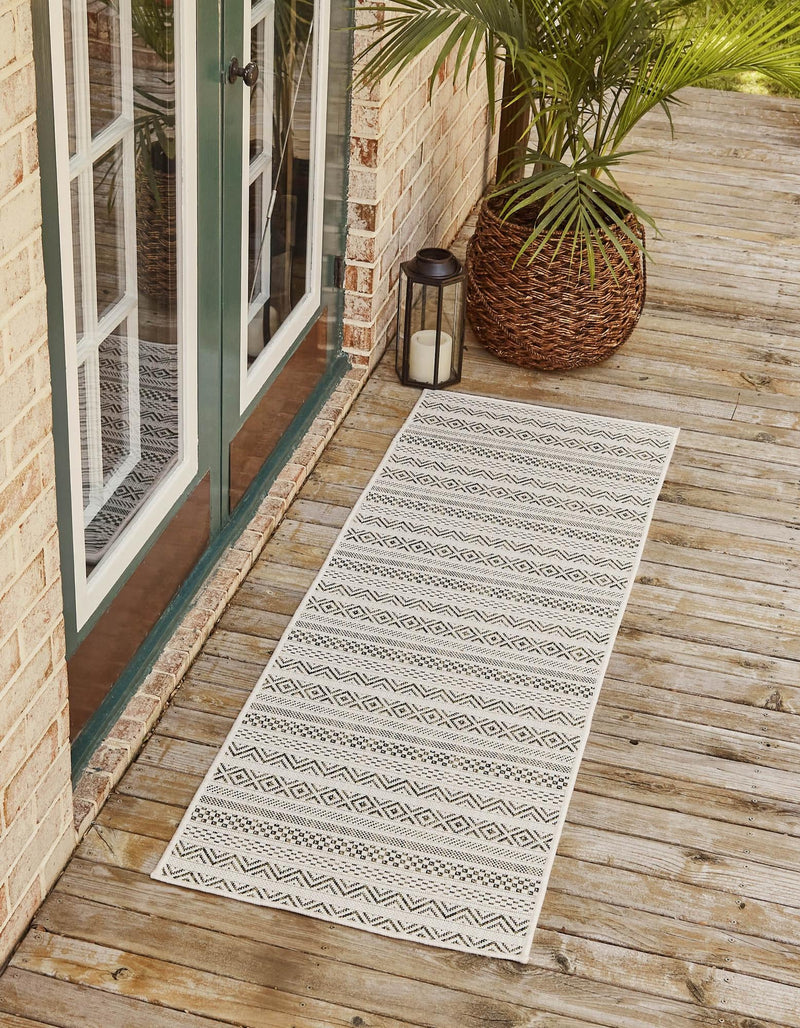 Patio Stripe Harmony Collection Area Rug -  Boardwalk (Green) Runner Green  lifestyle 0