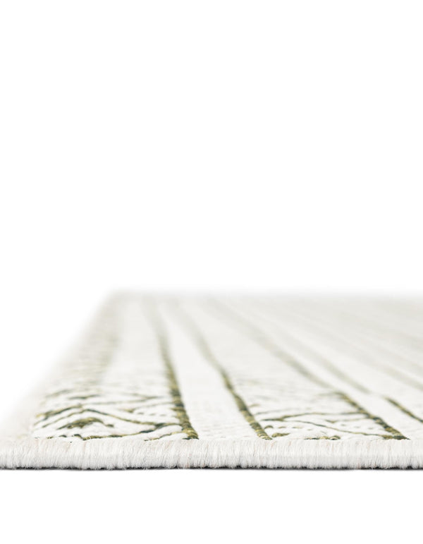 Patio Stripe Harmony Collection Area Rug -  Boardwalk (Green) Runner Green  lifestyle 9