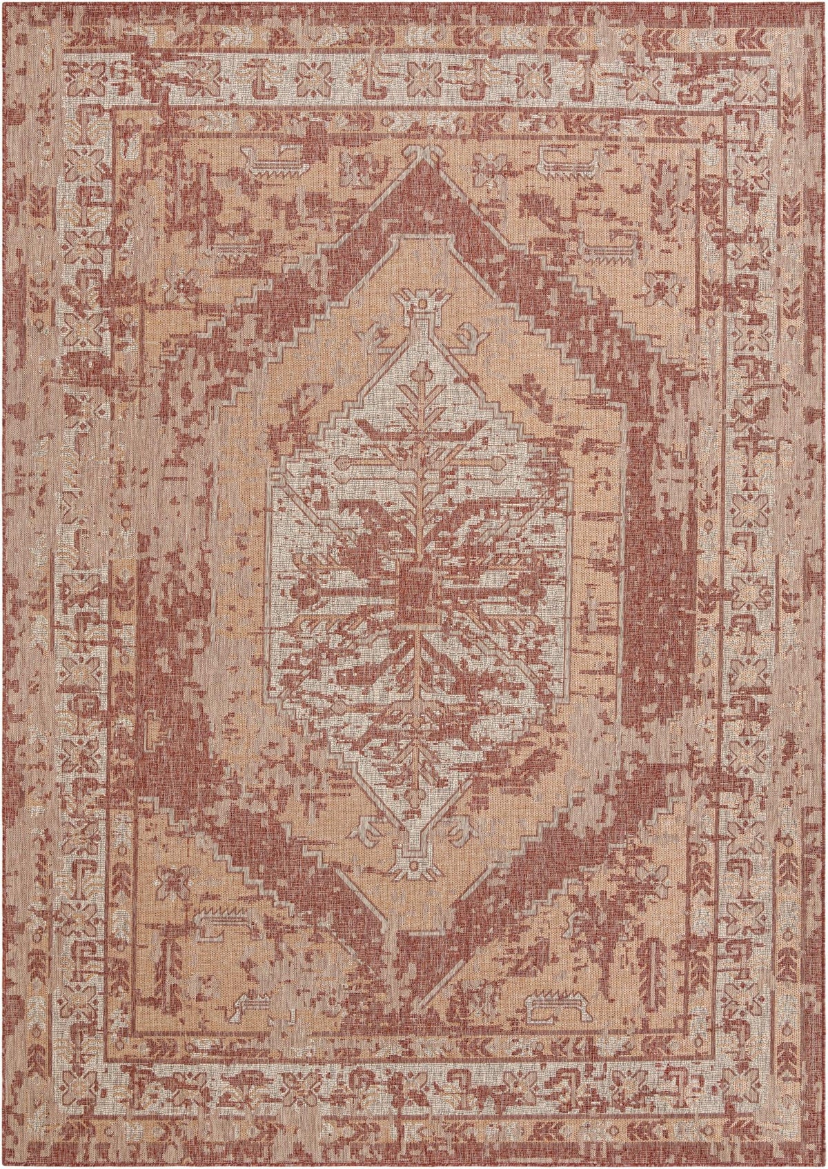 Patio Heritage Collection Area Rug -  Augusta (Rust Red) Rectangle Rust Red  lifestyle 2
