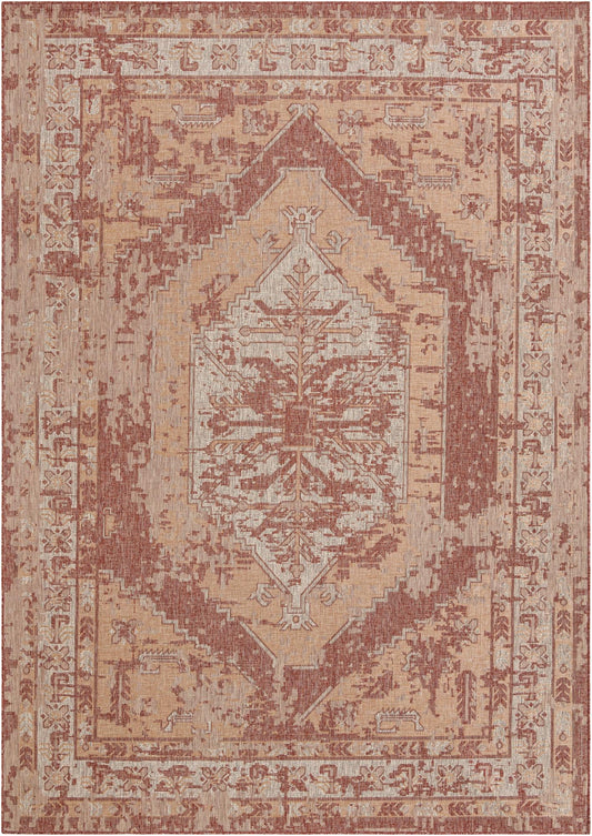 Patio Heritage Collection Area Rug -  Augusta (Rust Red) Rectangle Rust Red  lifestyle 2