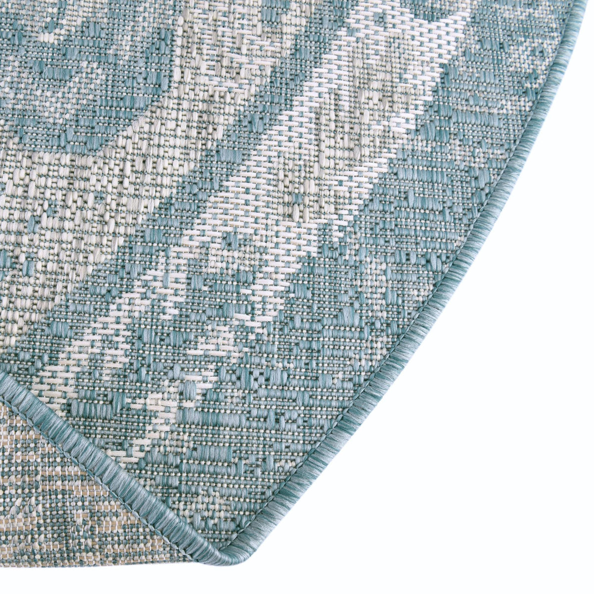Patio Heritage Collection Area Rug -  Augusta (Aqua) Round Aqua  lifestyle 20