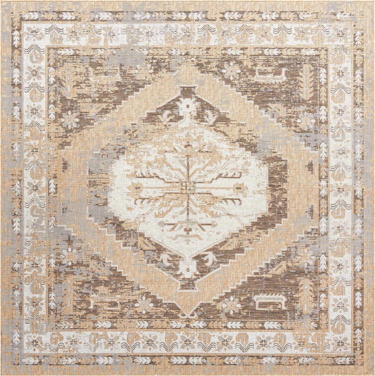 Patio Heritage Collection Area Rug -  Augusta (Natural) Square Natural  lifestyle 46