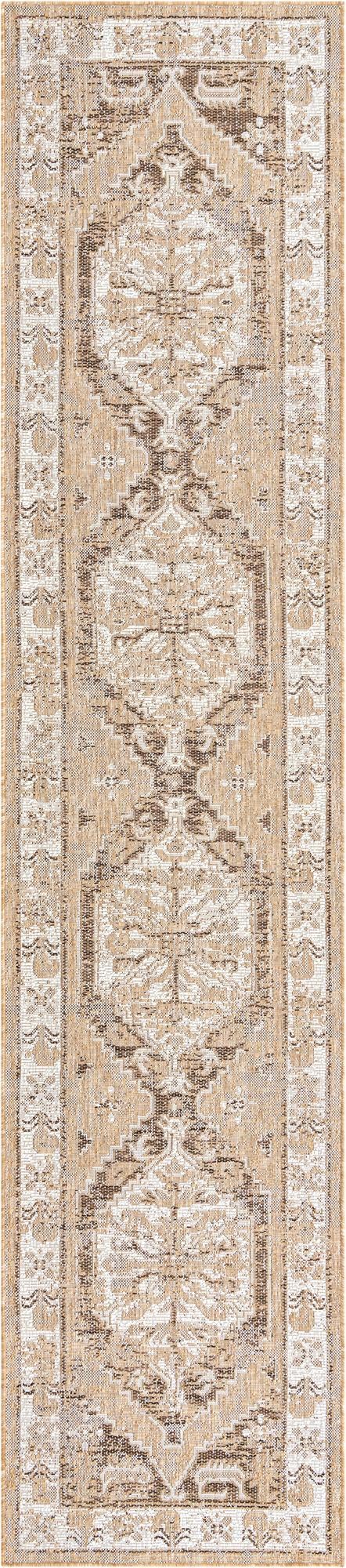 Patio Heritage Collection Area Rug -  Augusta (Natural) Runner Natural  lifestyle 48