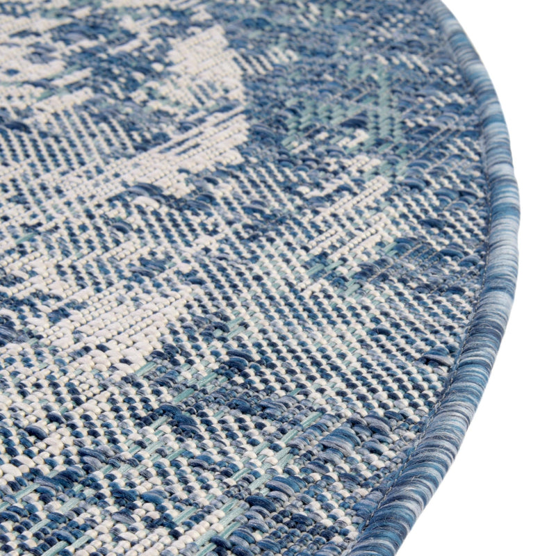 Patio Heritage Collection Area Rug -  Augusta (Blue) Round Blue  lifestyle 22