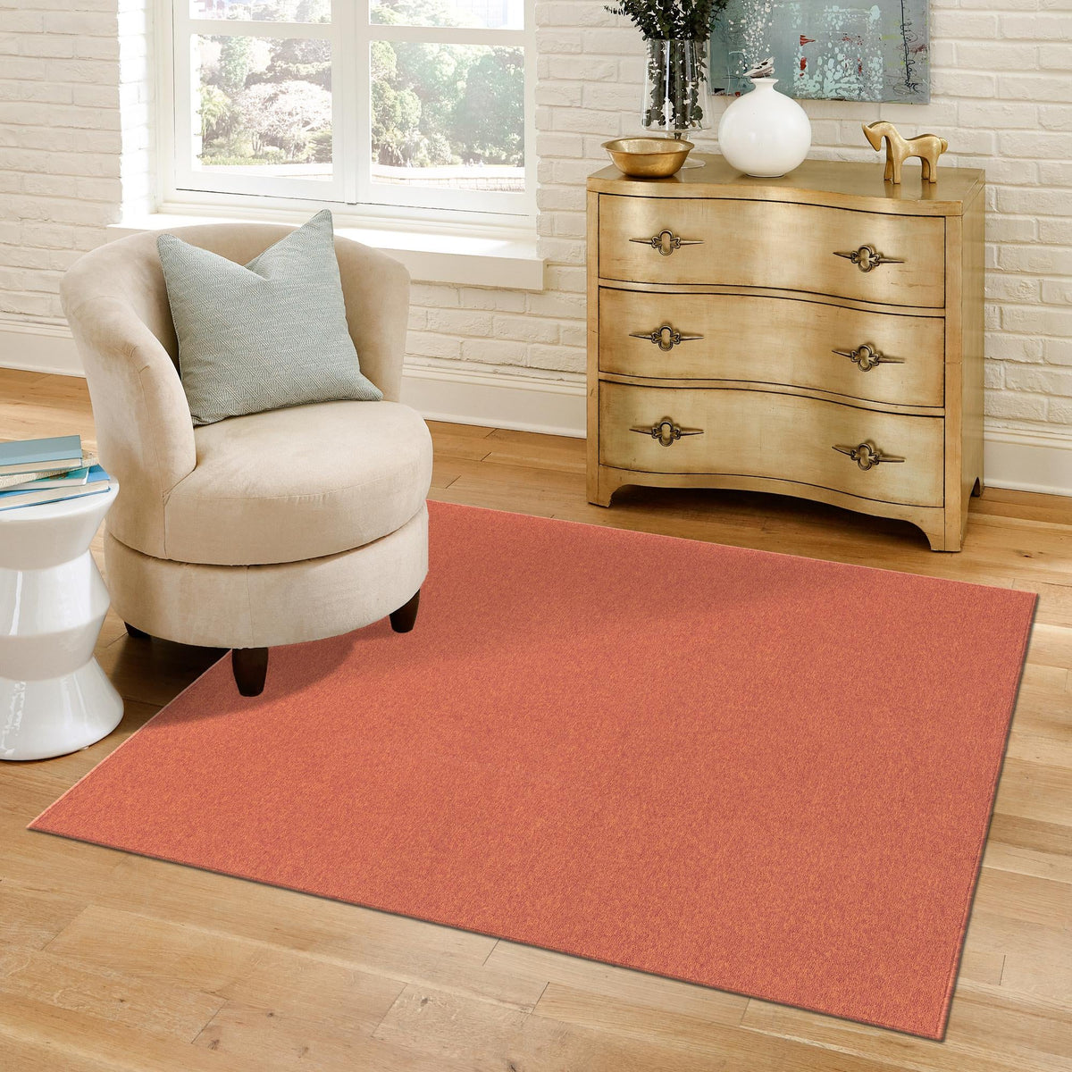 Everyday Elegance Collection Area Rug - Serenity (Terracotta) Square Terracotta  lifestyle 42