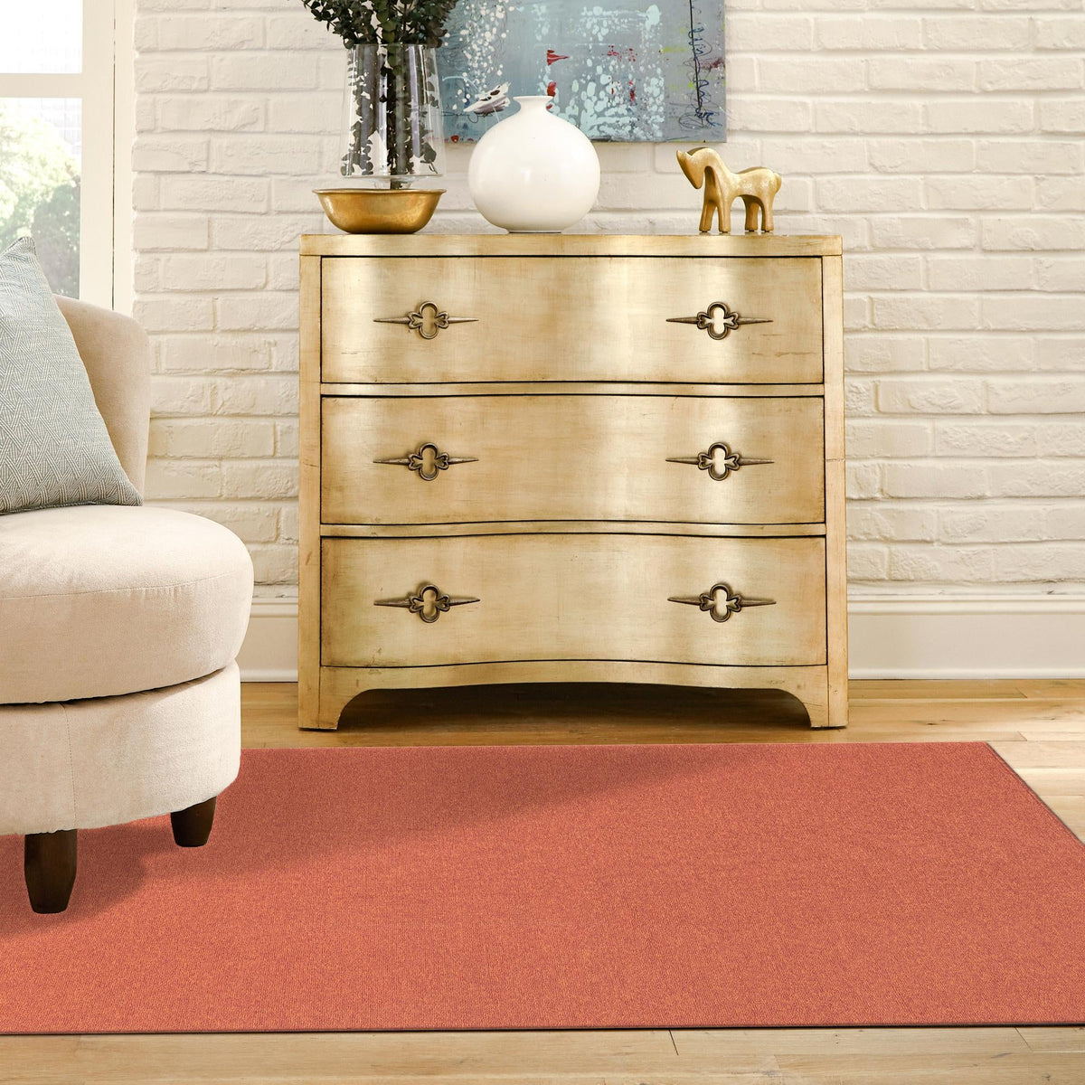 Everyday Elegance Collection Area Rug - Serenity (Terracotta) Square Terracotta  lifestyle 44