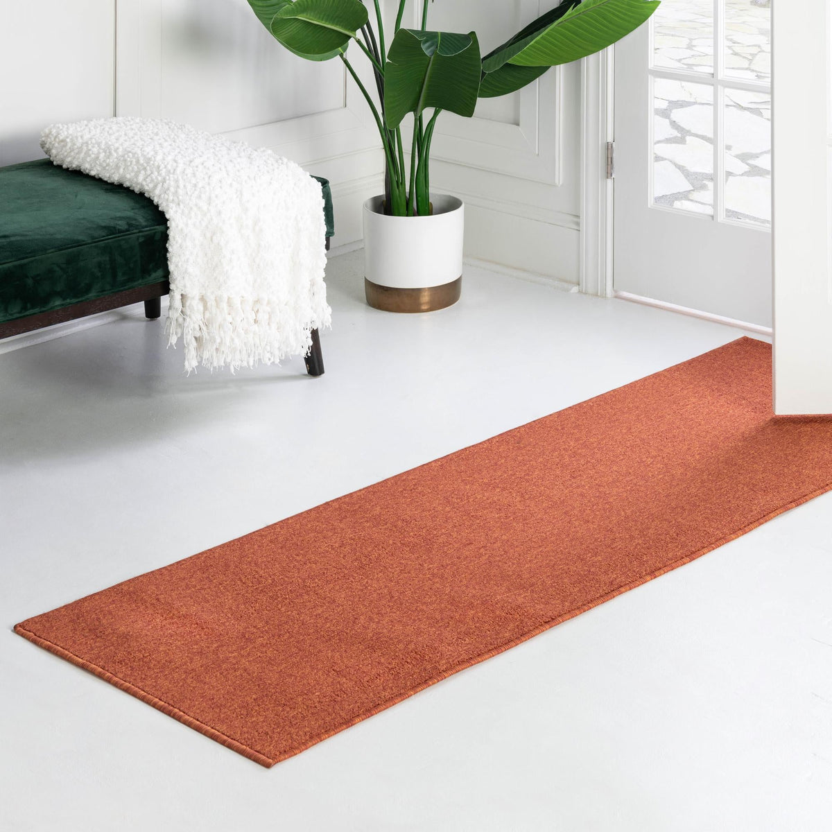 Everyday Elegance Collection Area Rug - Serenity (Terracotta) Runner Terracotta  lifestyle 45