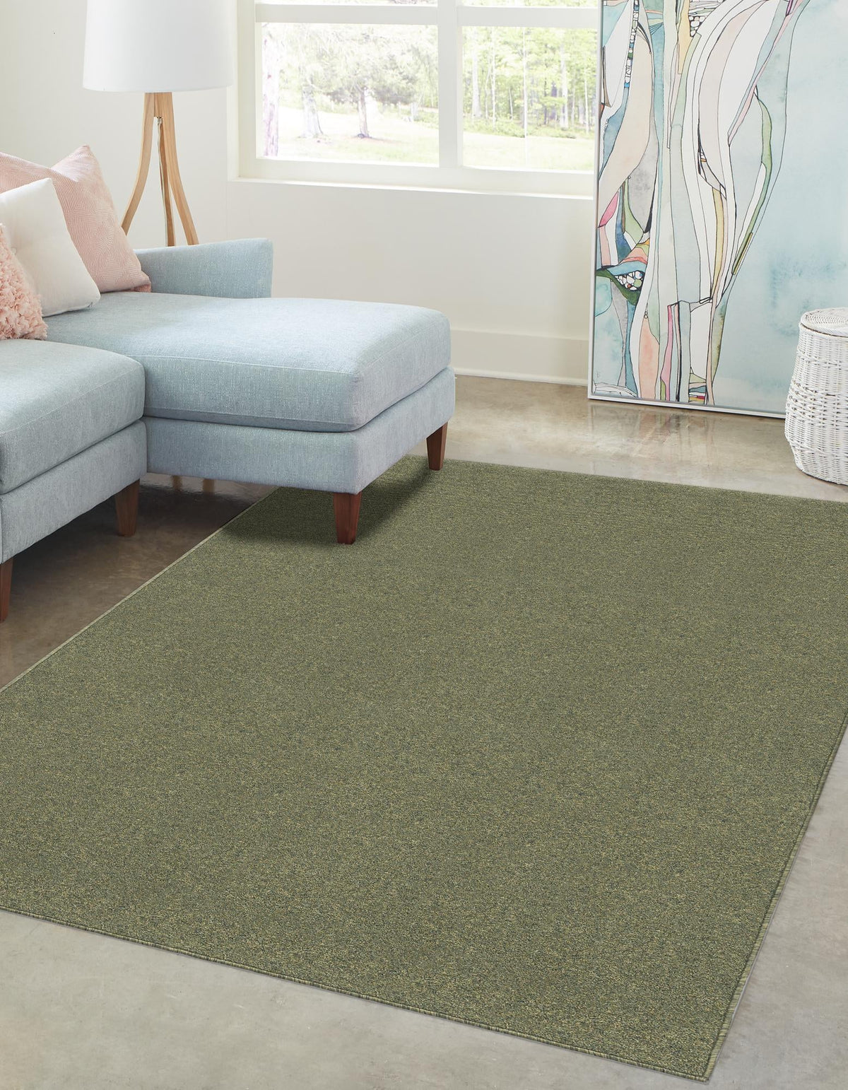 Everyday Elegance Collection Area Rug - Serenity (Pickle Green) Rectangle Pickle Green  lifestyle 2