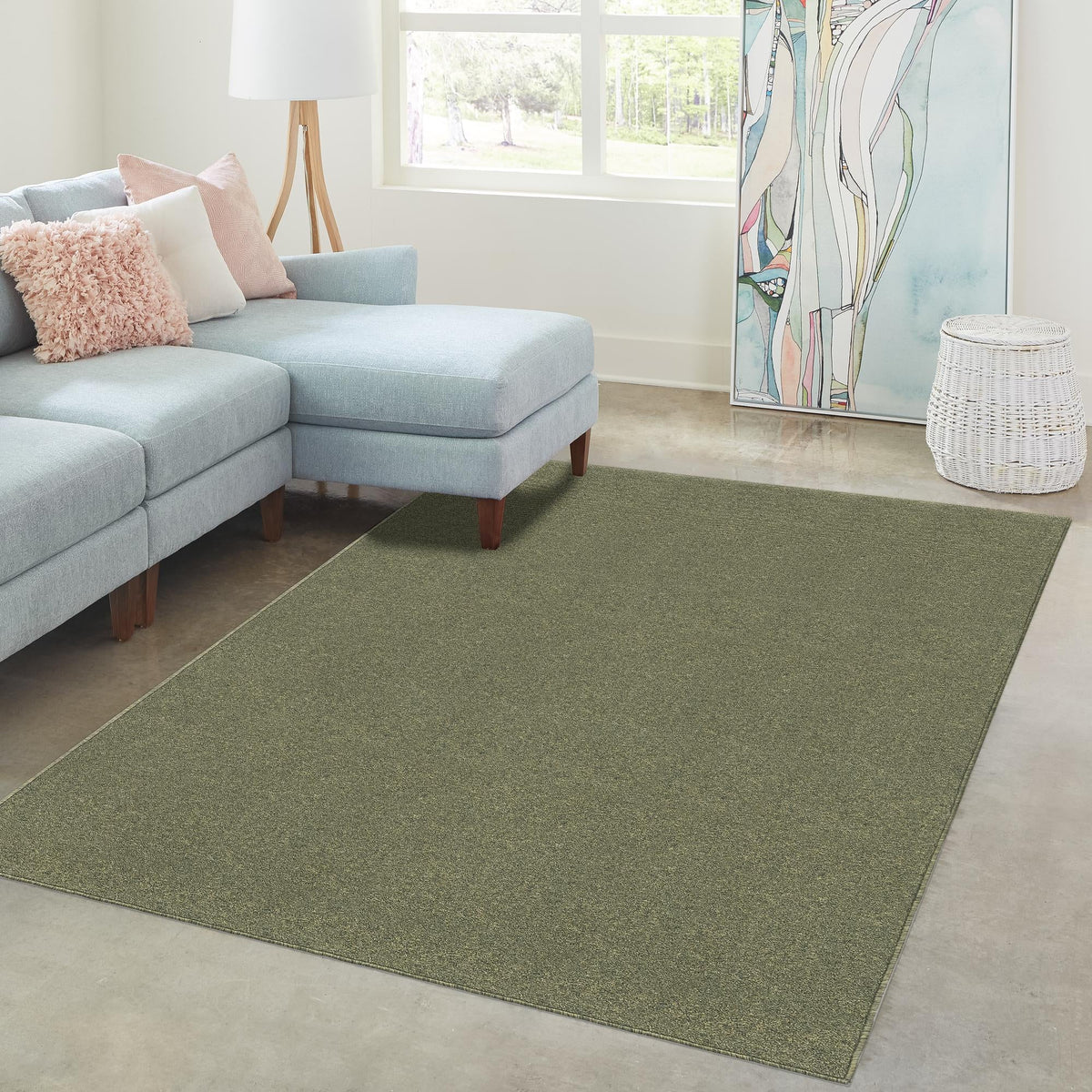 Everyday Elegance Collection Area Rug - Serenity (Pickle Green) Rectangle Pickle Green  lifestyle 14