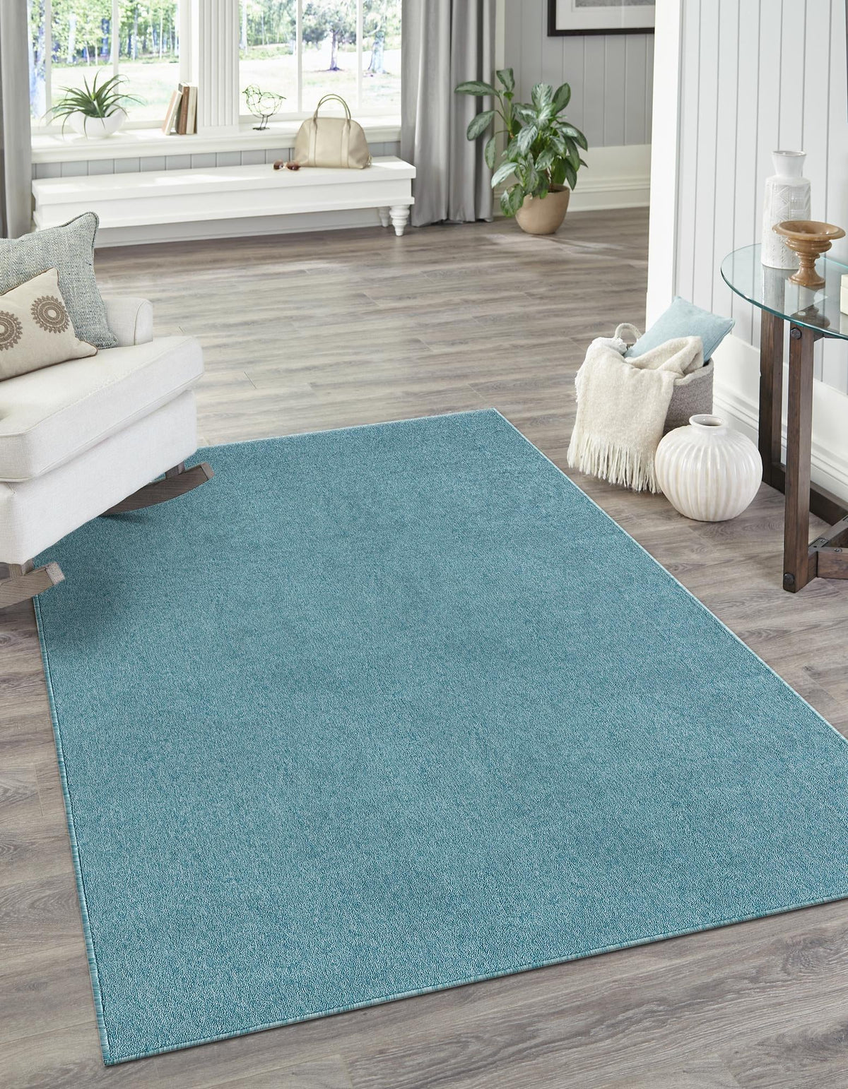Everyday Elegance Collection Area Rug - Serenity (Aquamarine Blue) Rectangle Aquamarine Blue  lifestyle 2