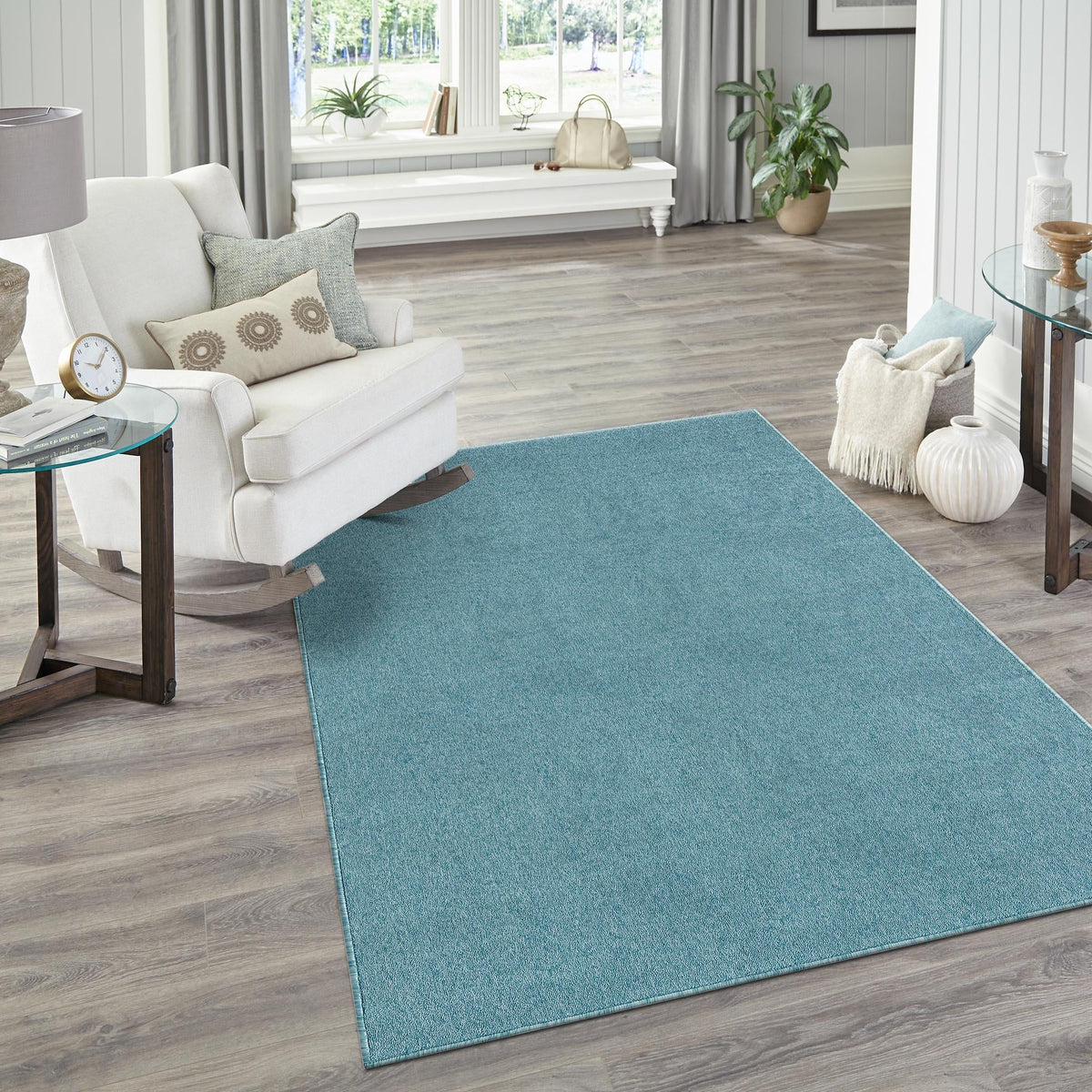 Everyday Elegance Collection Area Rug - Serenity (Aquamarine Blue) Rectangle Aquamarine Blue  lifestyle 14