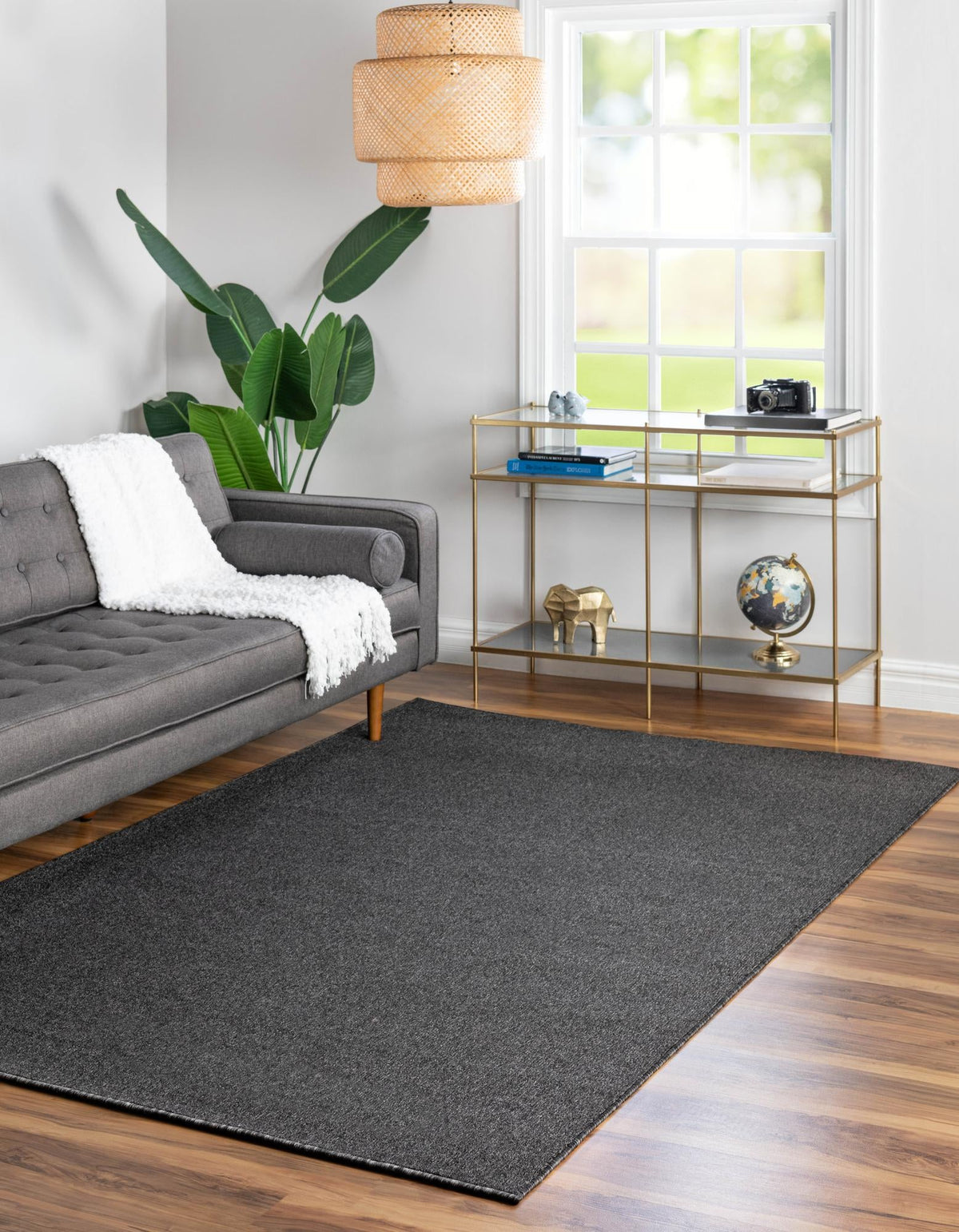 Everyday Elegance Collection Area Rug - Serenity (Charcoal) Rectangle Charcoal  lifestyle 3