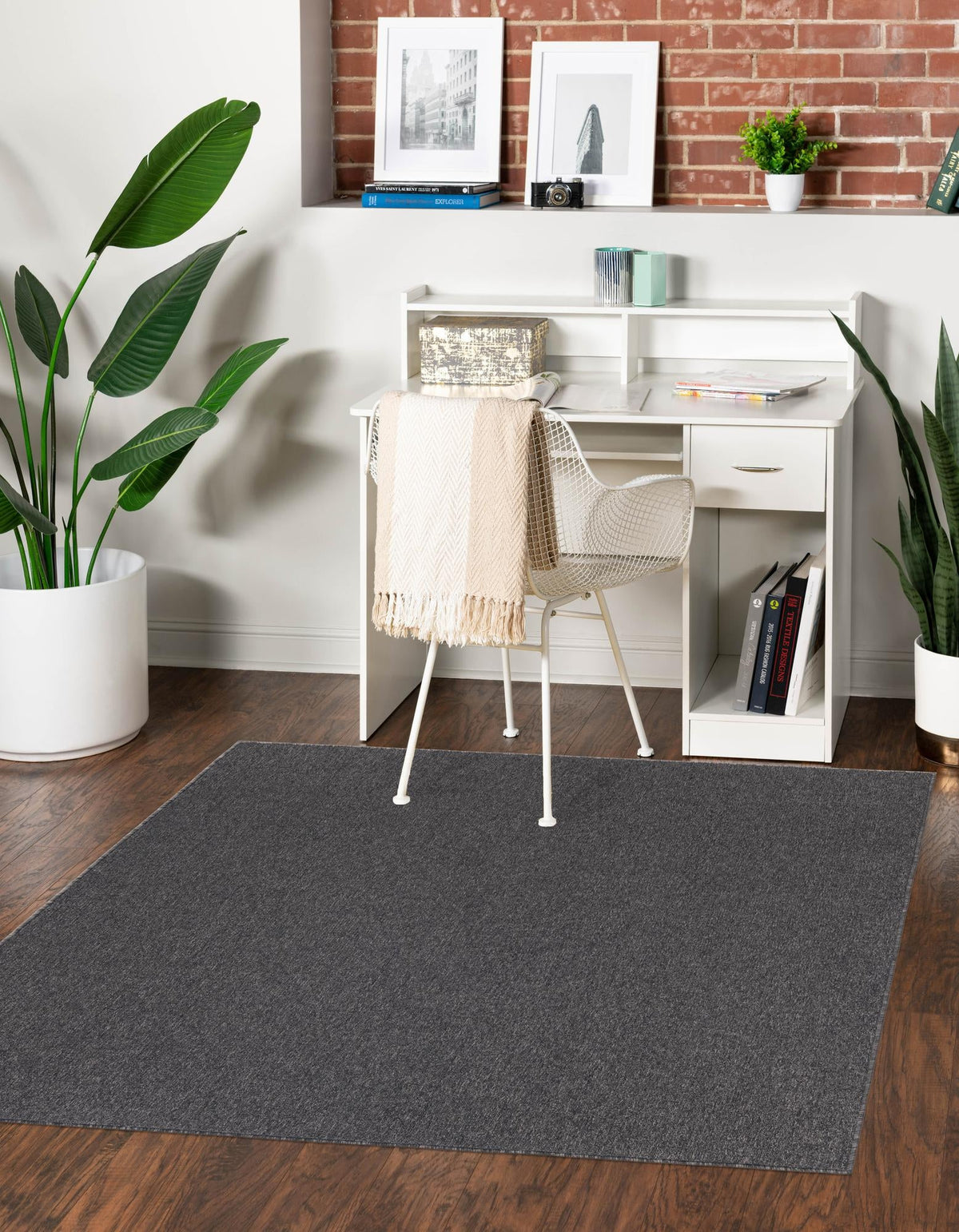 Everyday Elegance Collection Area Rug - Serenity (Charcoal) Square Charcoal  lifestyle 16