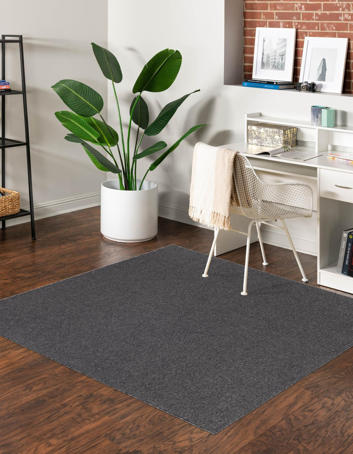 Everyday Elegance Collection Area Rug - Serenity (Charcoal) Square Charcoal  lifestyle 18