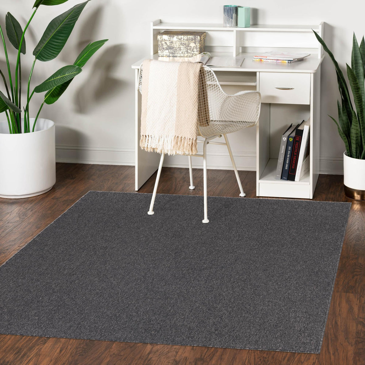 Everyday Elegance Collection Area Rug - Serenity (Charcoal) Square Charcoal  lifestyle 40