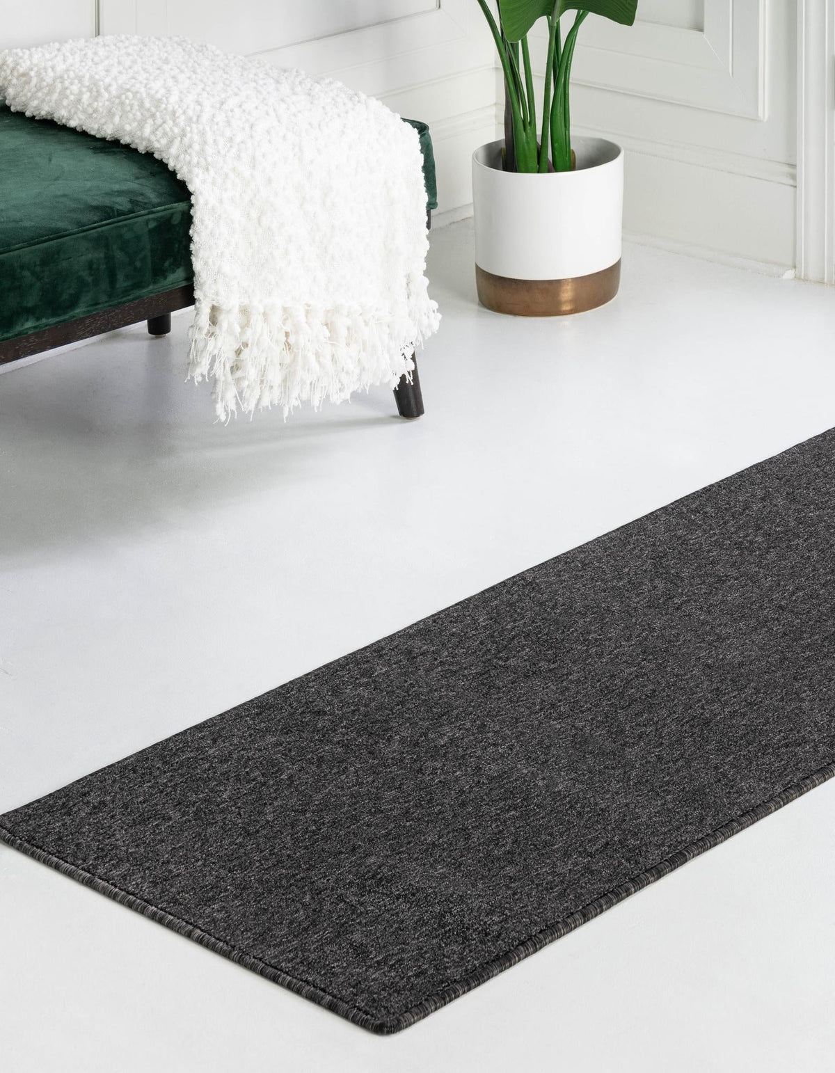 Everyday Elegance Collection Area Rug - Serenity (Charcoal) Runner Charcoal  lifestyle 19