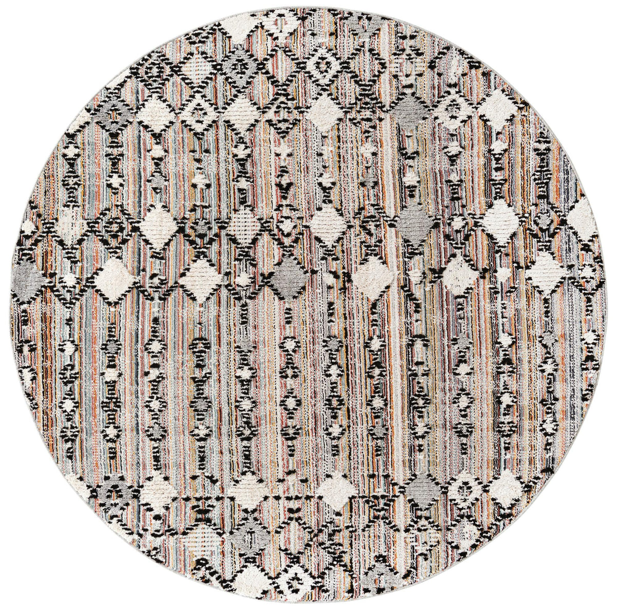 Navajo Sands Collection Area Rug -  Hovenweep Round Rust Multi  lifestyle 62