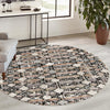 Navajo Sands Collection Area Rug -  Hovenweep Round Rust Multi  lifestyle 122