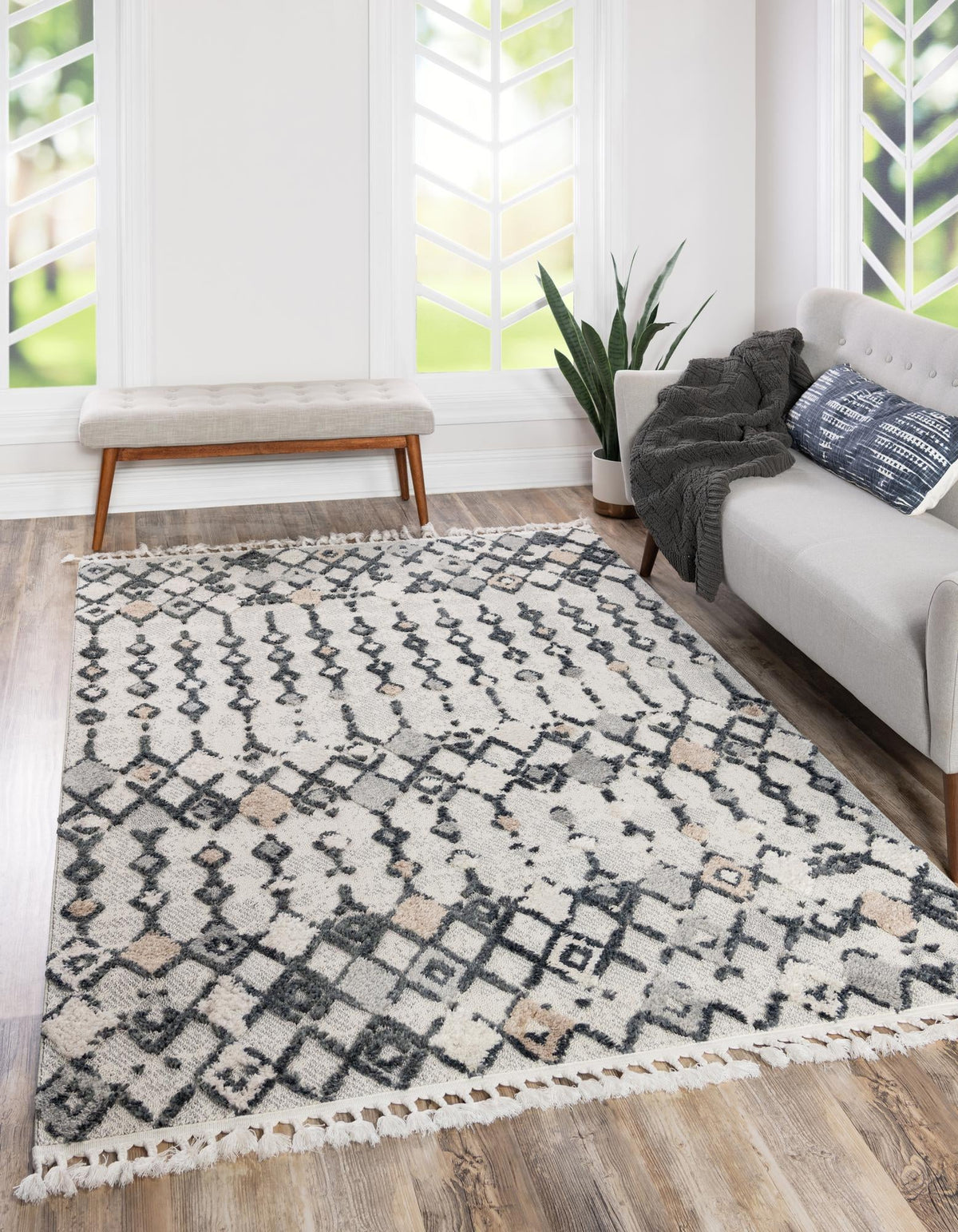 Navajo Sands Collection Area Rug -  Hovenweep Rectangle Sand  lifestyle 5