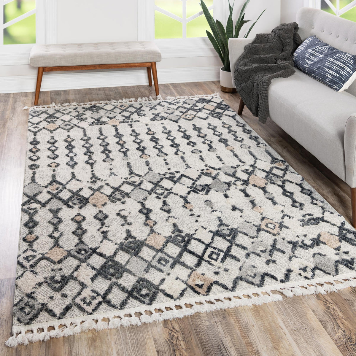 Navajo Sands Collection Area Rug -  Hovenweep Rectangle Sand  lifestyle 49