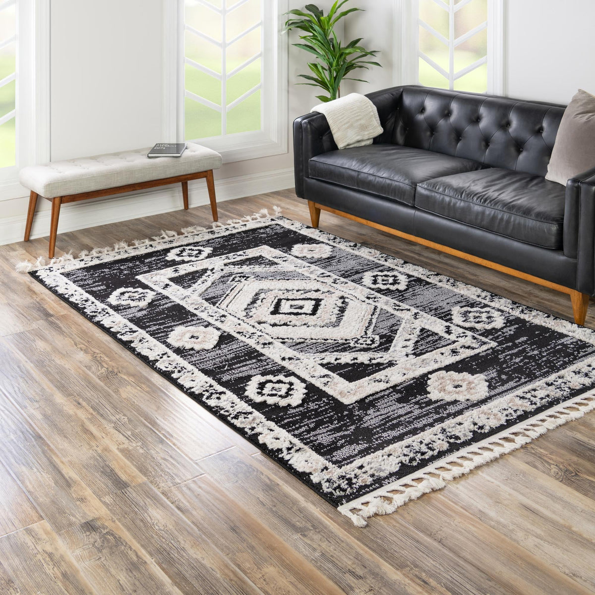Navajo Sands Collection Area Rug -  MesaVerde Rectangle Fossil Gray  lifestyle 34