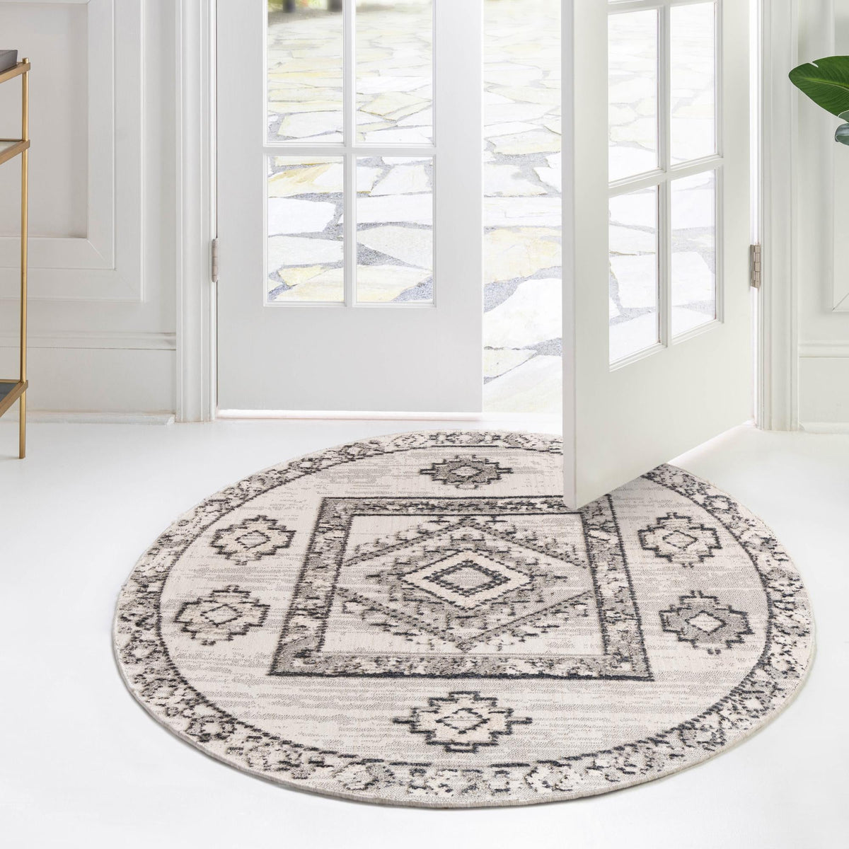 Navajo Sands Collection Area Rug -  MesaVerde Round Sand  lifestyle 74