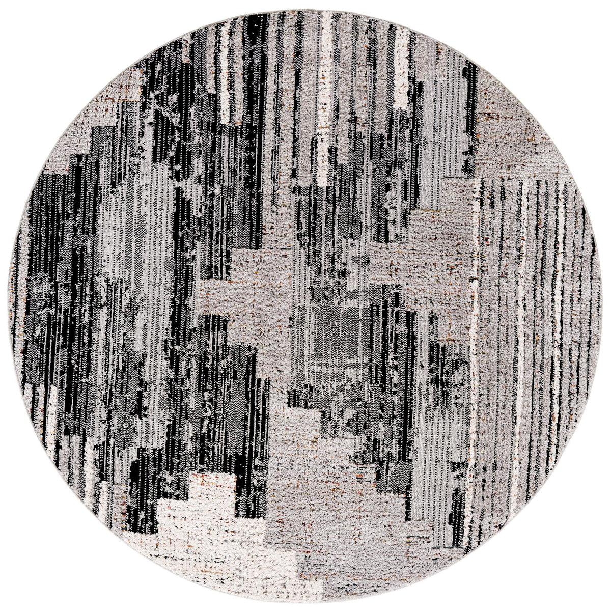 Navajo Sands Collection Area Rug -  Chaco Round Fossil Gray  lifestyle 52