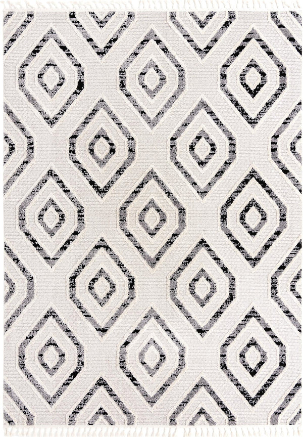 Navajo Sands Collection Area Rug -  CanyonDeChelly Rectangle Black and White  lifestyle 3