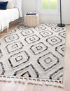 Navajo Sands Collection Area Rug -  CanyonDeChelly Rectangle Black and White  lifestyle 6