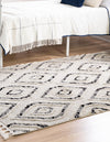 Navajo Sands Collection Area Rug -  CanyonDeChelly Rectangle Black and White  lifestyle 9