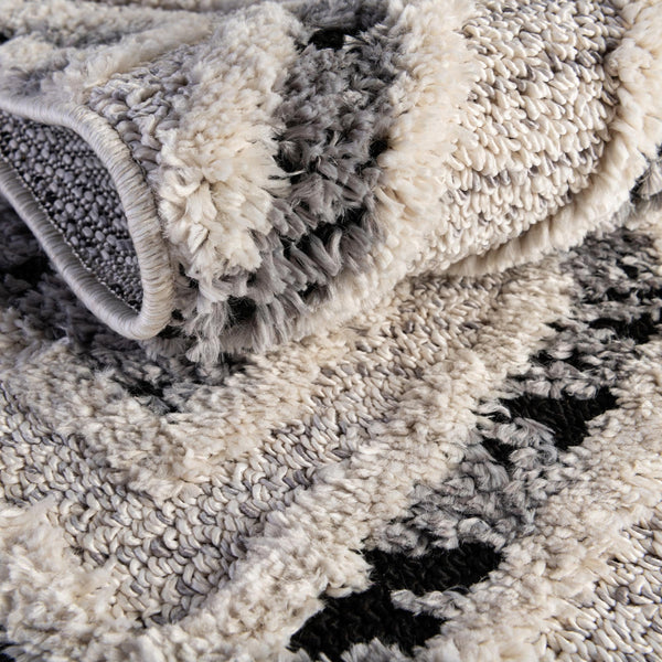 Navajo Sands Collection Area Rug -  CanyonDeChelly Rectangle Black and White  lifestyle 15