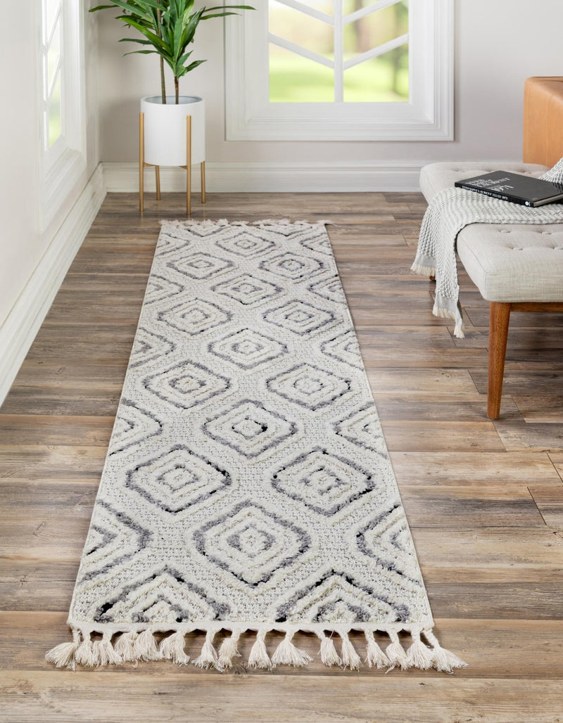 Navajo Sands Collection Area Rug -  CanyonDeChelly Runner Black and White  lifestyle 48