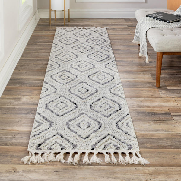 Navajo Sands Collection Area Rug -  CanyonDeChelly Runner Black and White  lifestyle 69