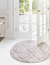 Navajo Sands Collection Area Rug -  CanyonDeChelly Round Ivory  lifestyle 49