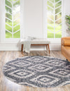Navajo Sands Collection Area Rug -  CanyonDeChelly Round Blue Gray  lifestyle 33