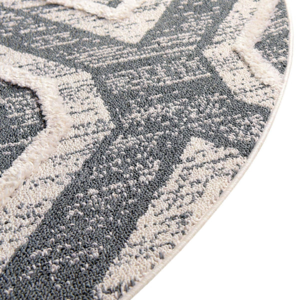 Navajo Sands Collection Area Rug -  CanyonDeChelly Round Blue Gray  lifestyle 41