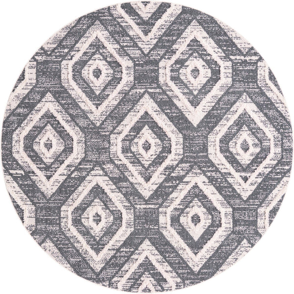 Navajo Sands Collection Area Rug -  CanyonDeChelly Round Blue Gray  lifestyle 31