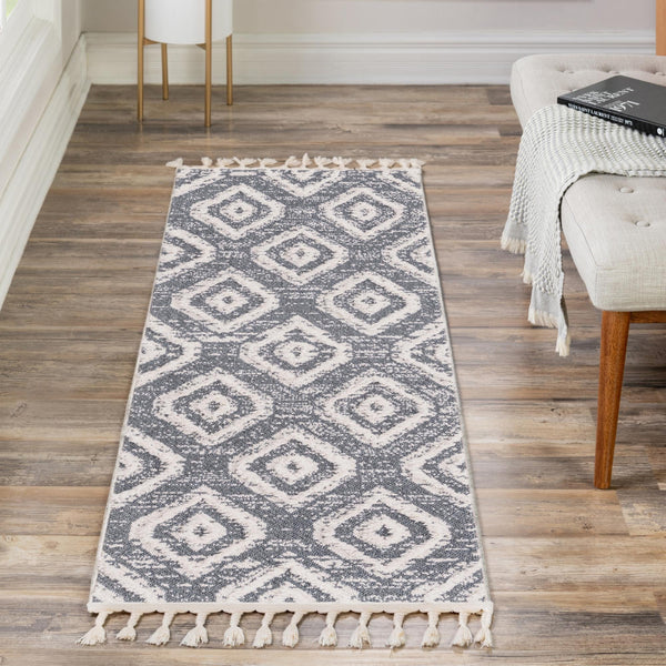 Navajo Sands Collection Area Rug -  CanyonDeChelly Runner Blue Gray  lifestyle 60