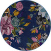 Meadow Breeze Collection Area Rug - Wildflower Round Blue  lifestyle 37